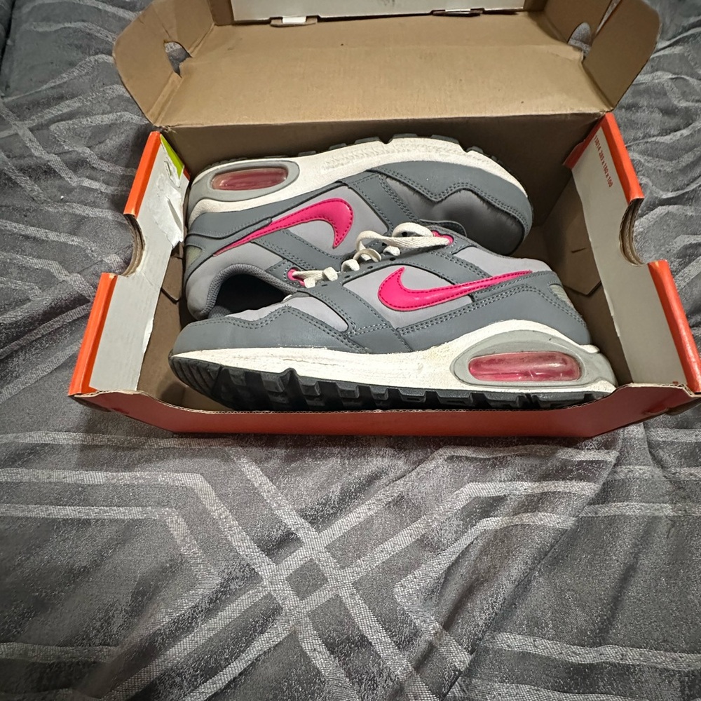 Womens Gray and Pink Nike Air Max 90s Sneakers